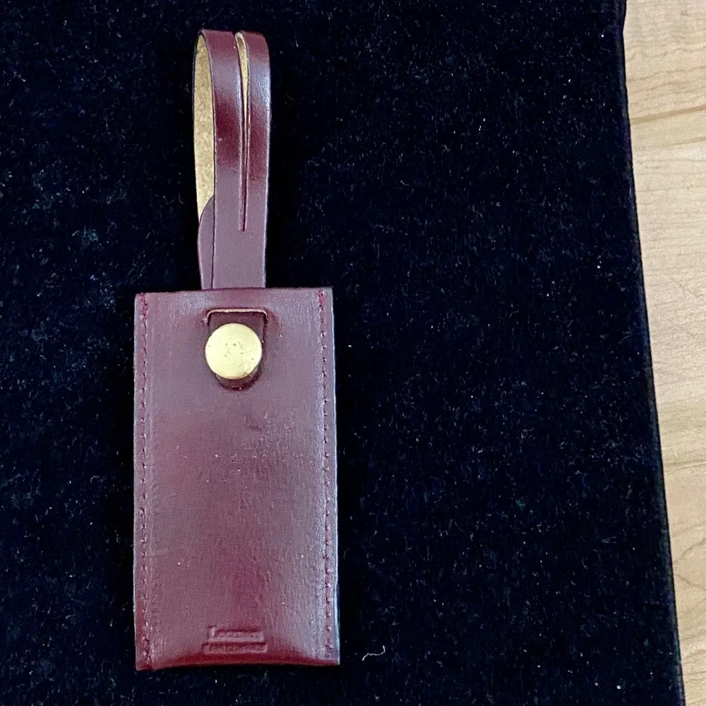 Vintage Marriott's Club Marquis Leather Luggage Tag Brass Lion Logo Travel Bag